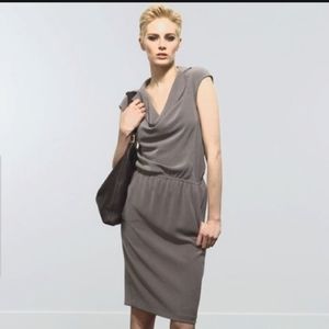 St. John sleevless cowl neck midi dress